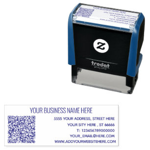 Tampon Auto-encreur Code QR personnalisé Nom de l'adresse professionne