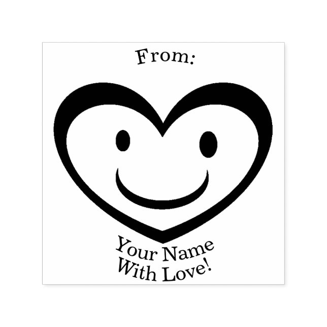 Tampon Auto-encreur coeur heureux personnalisable (Design)