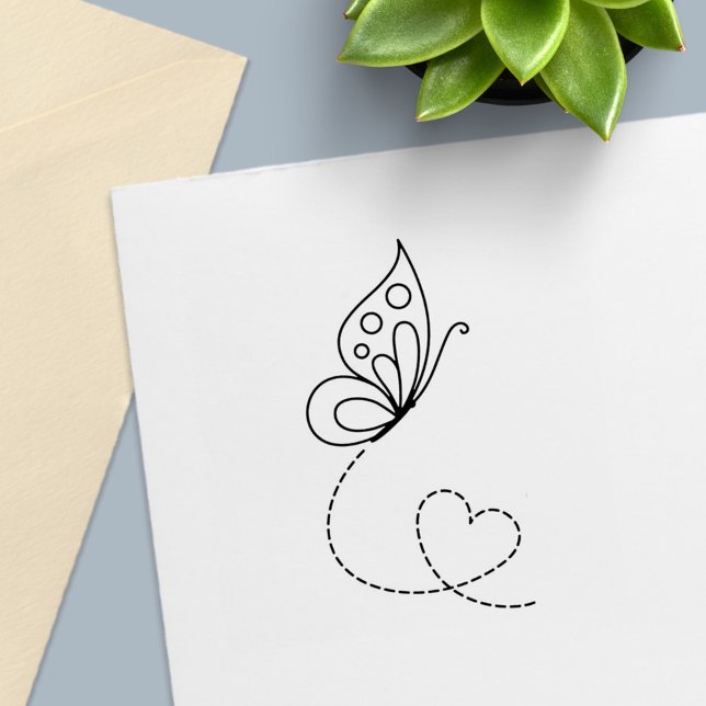 Tampon Auto-encreur Coeur papillon (Créateur téléchargé)
