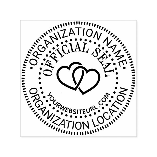 Tampon Auto-encreur Coeurs Générique Personnalisé Nom officiel du phoq (Design)