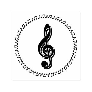 Tampon Auto-encreur Conception de notes de musique Treble Clef