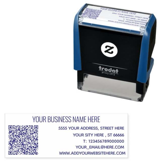 Tampon Auto-encreur Concevez votre propre adresse QR Code Modèle de ta (En situation)