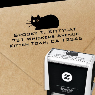 Tampon Auto-encreur Cool Kitty Cat Adresse de retour Timbre auto-allum