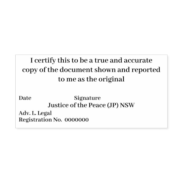 Tampon Auto-encreur Copie certifiée conforme de l'original Justice of  (Design)