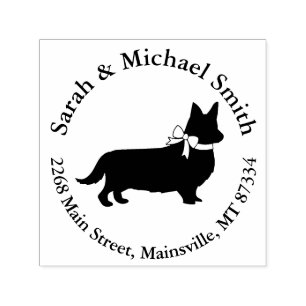 Tampon Auto-encreur Corgi Chien Baby shower Chien Chien Chien Gris Gri