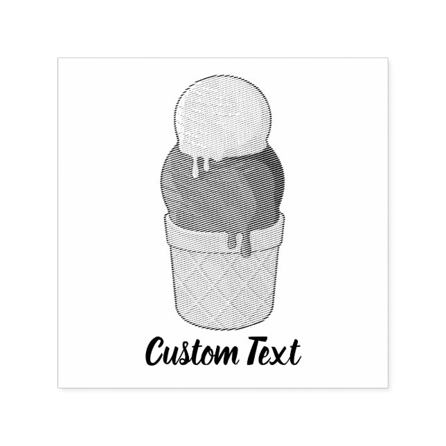 Tampon Auto-encreur Coupe de glace à deux boules (Design)