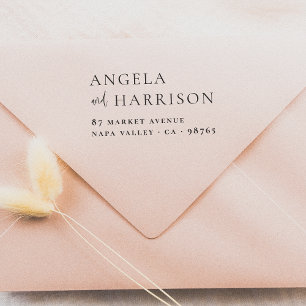 Tampon Auto-encreur Couples Noms Élégant Mariage Adresse de retour
