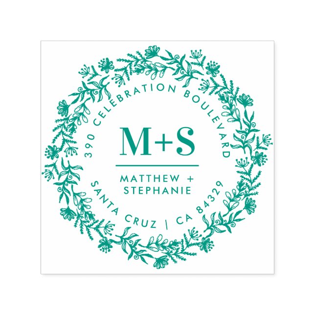 Tampon Auto-encreur Courbe Florale Nouveaux Mauvais Maux Initiales Adr (Design)