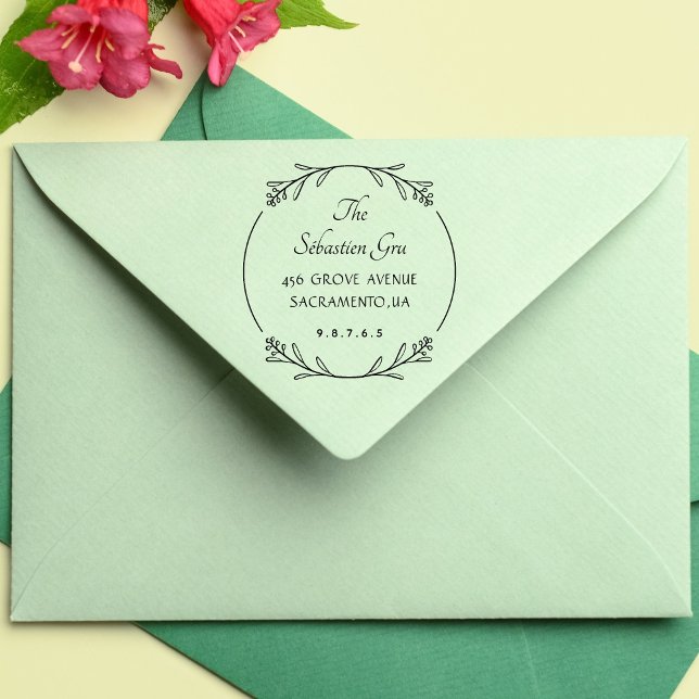 Tampon Auto-encreur Couronne botanique en gras (Créateur téléchargé)