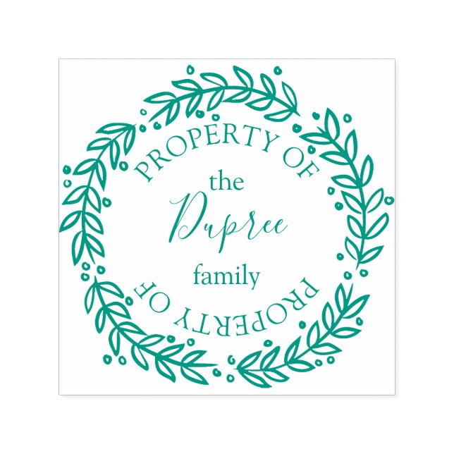 Tampon Auto-encreur Couronne dessinée à la main propriété de Nom (Design)