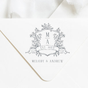 Tampon Auto-encreur Couronne florale élégante de mariage