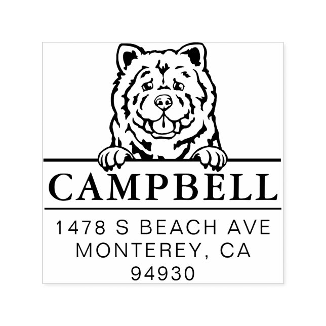 Tampon Auto-encreur Cravate Chow Chow Custom Dog Adresse Timbre (Design)