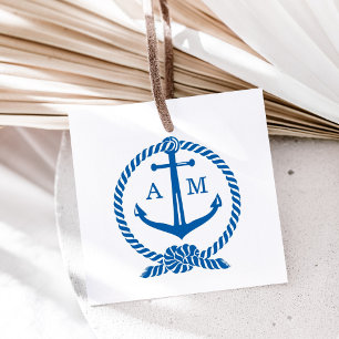 Tampon Auto-encreur Cravate L'Ancre de bateau Knot Mariage Monogrammes
