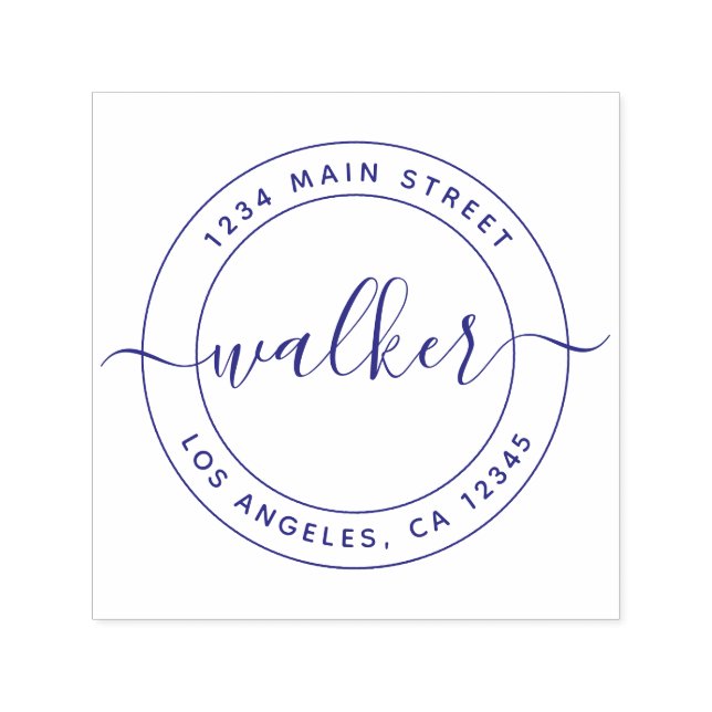 Tampon Auto-encreur Créez votre propre adresse de retour arrondi S aut (Design)