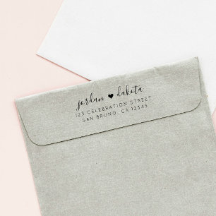 Tampon Auto-encreur Créez votre propre adresse de retour rouge Mariage