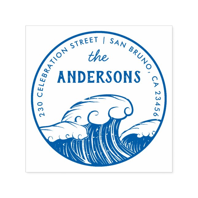 Tampon Auto-encreur Créez votre propre adresse de retour Wagues person (Design)