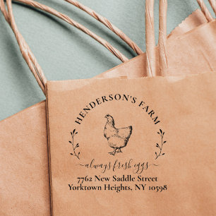 Tampon Auto-encreur Créez votre propre adresse Vintage de ferme Oeuf C