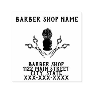 Tampon Auto-encreur Créez votre propre logo Barbershop Business