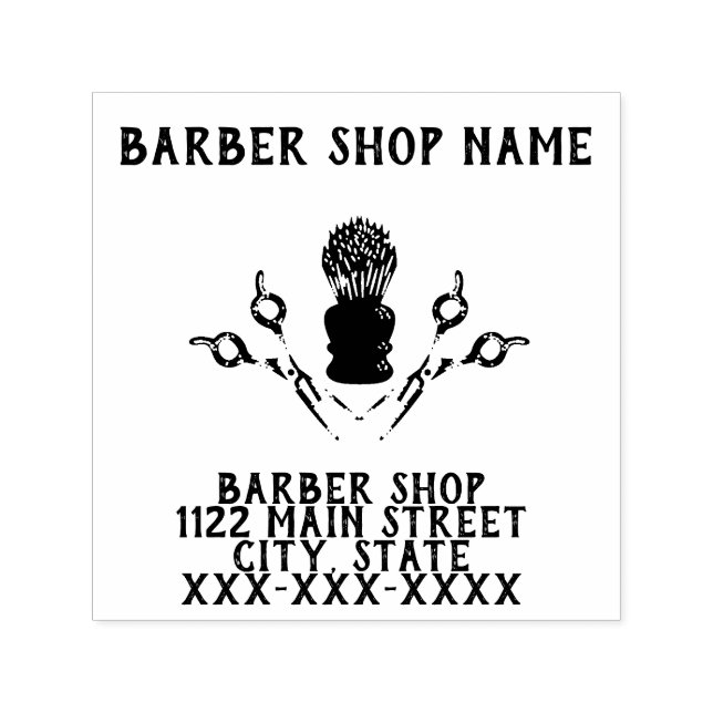 Tampon Auto-encreur Créez votre propre logo Barbershop Business (Design)