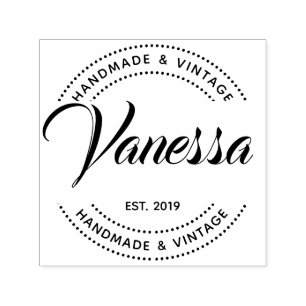 Tampon Auto-encreur Créez votre propre nom de retour arrondi moderne