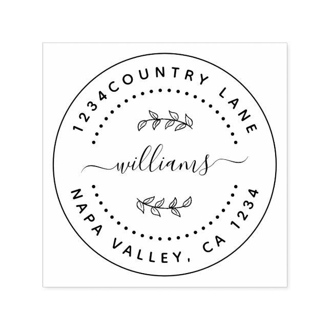 Tampon Auto-encreur Créez votre propre retour arrondi moderne auto-enc (Design)