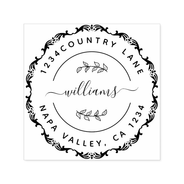 Tampon Auto-encreur Créez votre propre retour arrondi moderne auto-enc (Design)