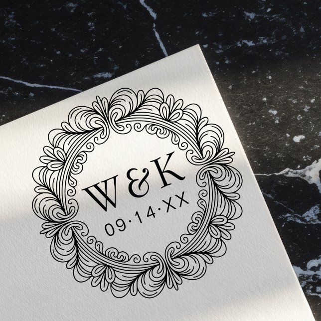 Tampon Auto-encreur Custom Couple's Initials Wedding or Save the Date (Créateur téléchargé)