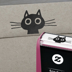 Tampon Auto-encreur Cute animal Kitty Chat avec de longs Whiskers Whim