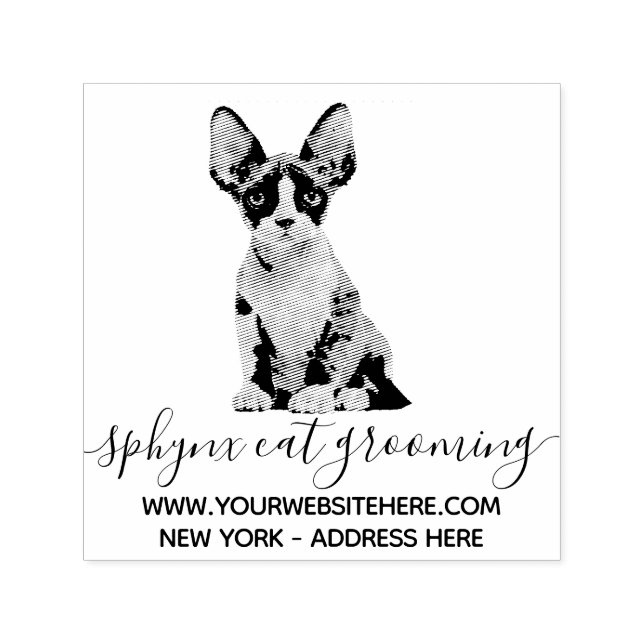 Tampon Auto-encreur Cute animal Sphynx Cat Groomer (Design)