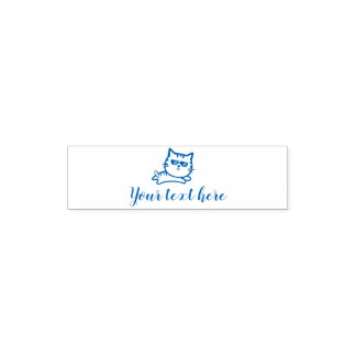 Tampon Auto-encreur Cute Chat avec texte