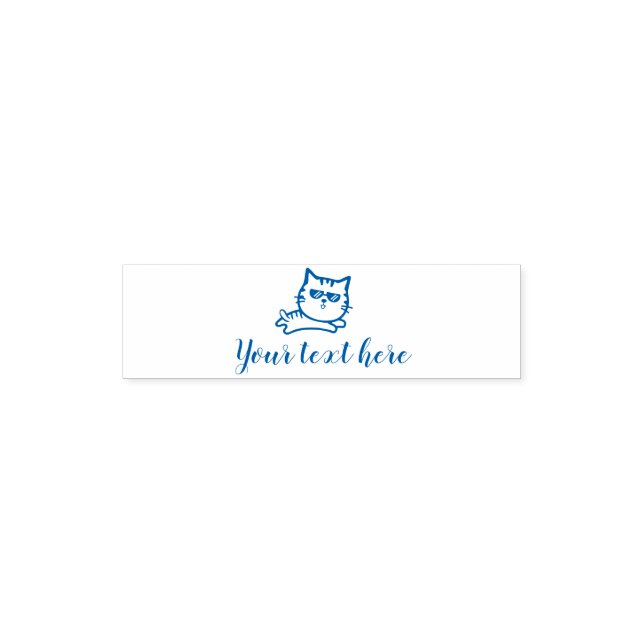 Tampon Auto-encreur Cute Chat avec texte (Design)