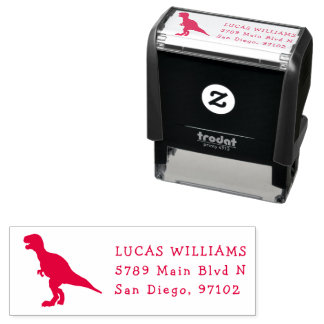 Tampon Auto-encreur   cute dinosaur red silhouette