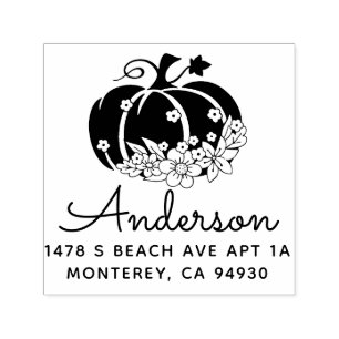 Tampon Auto-encreur Cute Halloween Citrouille Fall Adresse