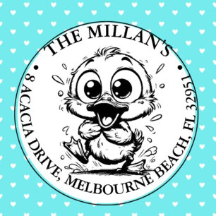 Tampon Auto-encreur Cute Happy Duck thème