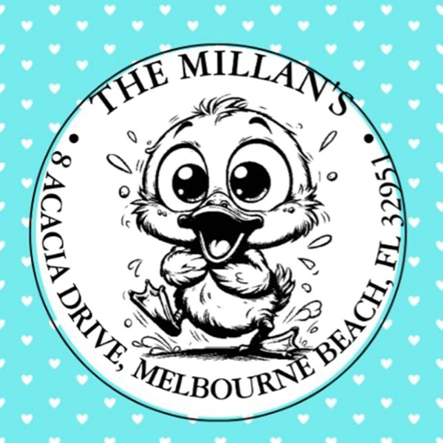 Tampon Auto-encreur Cute Happy Duck thème ( Add cheerful, uplifting touches to notes, crafts, and gifts with ease!)