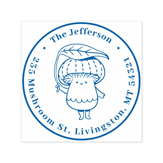 Tampon Auto-encreur Cute Kawaii Champhroom Nom personnalisé Adresse de (Design)