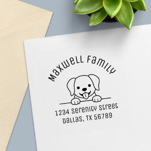 Tampon Auto-encreur Cute Labrador Retriever Arch Adresse de famille