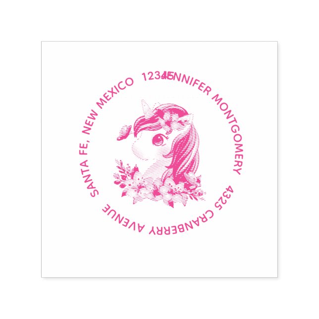 Tampon Auto-encreur Cute & Magique Baby Unicorne avec gros yeux (Design)
