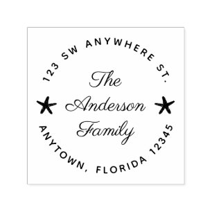 Tampon Auto-encreur Cute Starfish Adresse de retour personnalisée