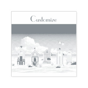 Tampon Auto-encreur Cute Tiny Beach Shacks Thunder_Cove