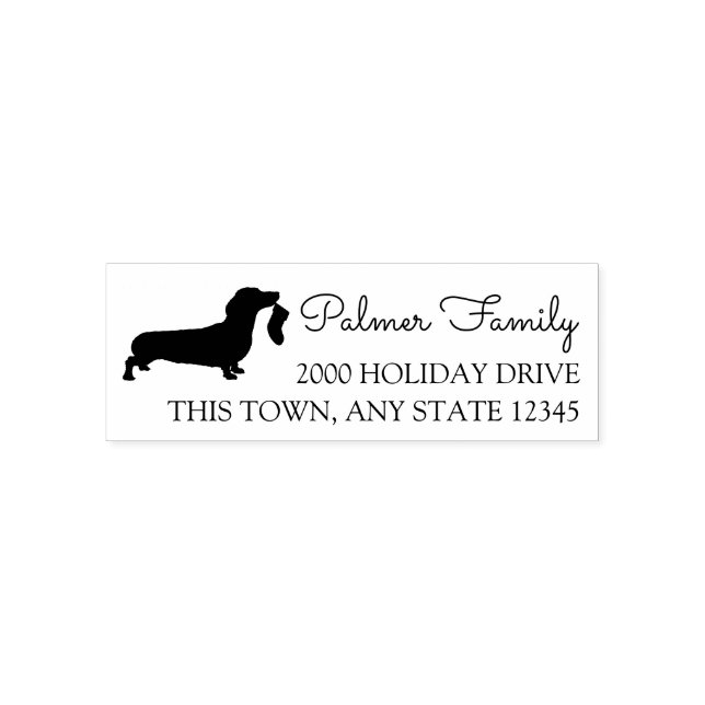 Tampon Auto-encreur Dachshund avec Stocking Holiday Adresse (Design)
