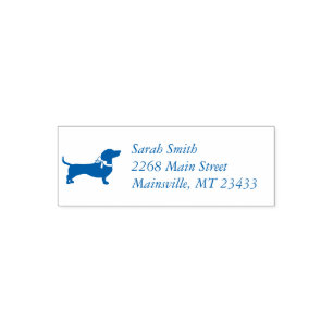 Tampon Auto-encreur Dachshund Wiener Chien Baby shower Blue Boy
