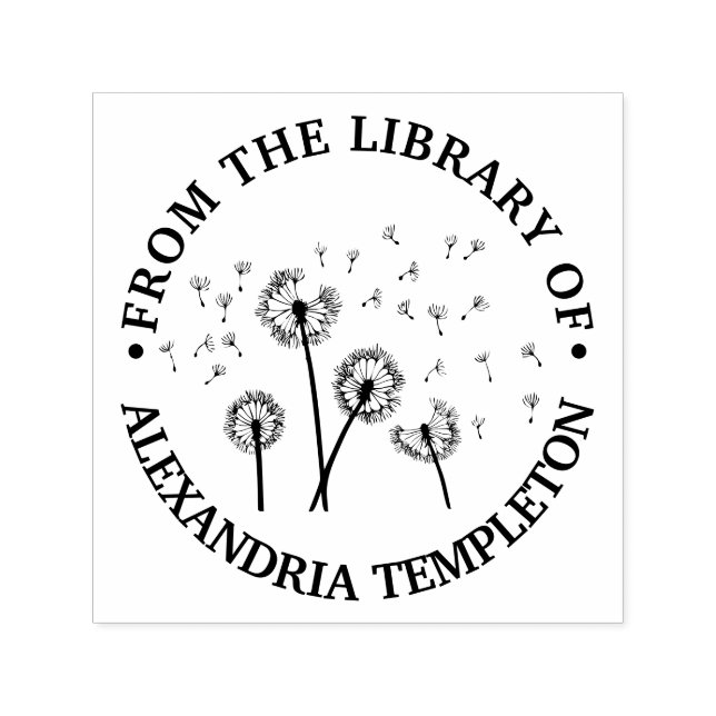 Tampon Auto-encreur Dandelions Graines dans la bibliothèque éolienne N (Design)