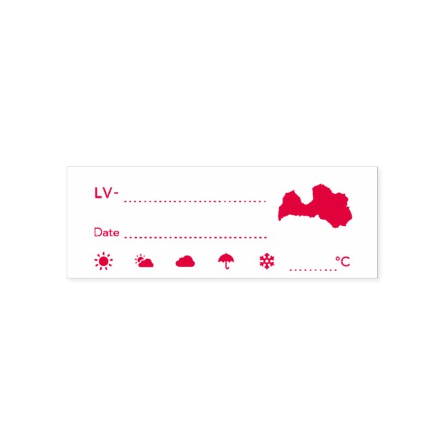 Tampon Auto-encreur Date météo pour le croisement LV Lettonie Latvija (Design)