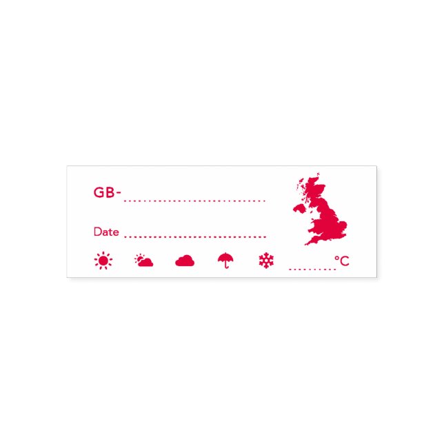 Tampon Auto-encreur Date météo pour le franchissement postal GB UK Gre (Design)