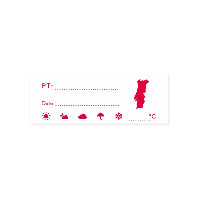 Tampon Auto-encreur Date météo pour le Portugal (Design)