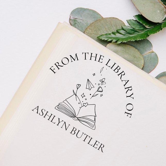 Tampon Auto-encreur De La Bibliothèque Du Timbre En Caoutchouc (Créateur téléchargé)