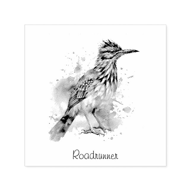 Tampon Auto-encreur Desert Spirit, Roadrunner en Aquarelle, coutume (Design)