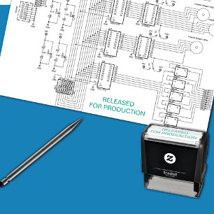 Tampon Auto-encreur Dessin technique "LIBÉRÉ POUR LA PRODUCTION"