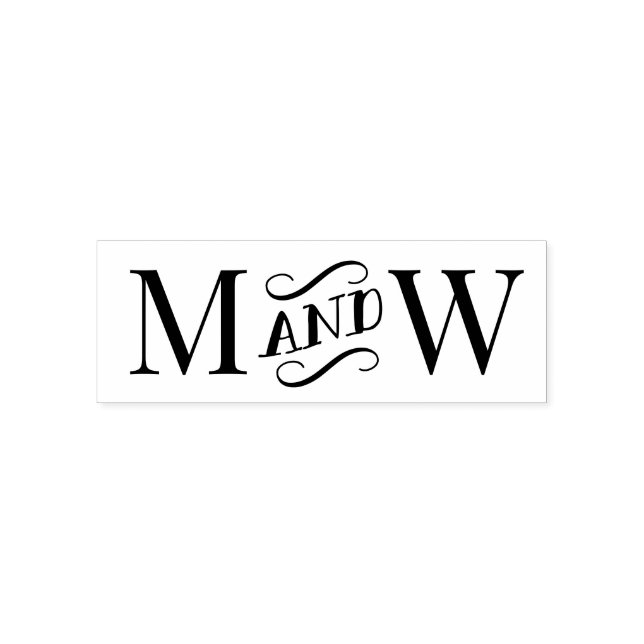 Tampon Auto-encreur Deux Mariage 2 Premier Monogramme Gros "Et" (Design)